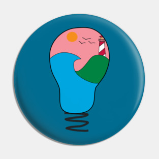 Sunset in a Lightbulb Pin