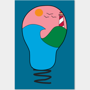 Sunset in a Lightbulb Posters and Art