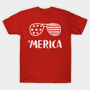 Merica American Flag Sunglasses T-Shirt