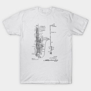 Musical Instrument vintage Patent Drawing T-Shirt