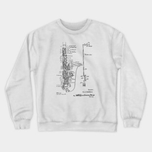 Musical Instrument vintage Patent Drawing Crewneck Sweatshirt