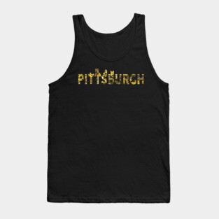 Pittsburgh Skyline Black and Yellow City Tank Top