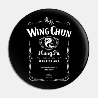 Vintage Wing Chun Retro Martial Arts Kung Fu Ving Tsun Design Pin