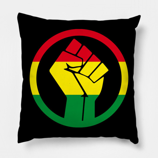 Black Power Fist, black lives matter, black history, Africa colors Pillow by UrbanLifeApparel