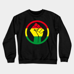 Black Power Fist, black lives matter, black history, Africa colors Crewneck Sweatshirt