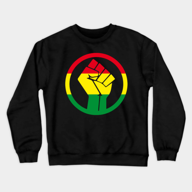 Black Power Fist, black lives matter, black history, Africa colors Crewneck Sweatshirt by UrbanLifeApparel