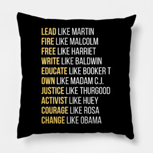 Black Ledgends, Black History, African American, Civil Rights Leaders Pillow