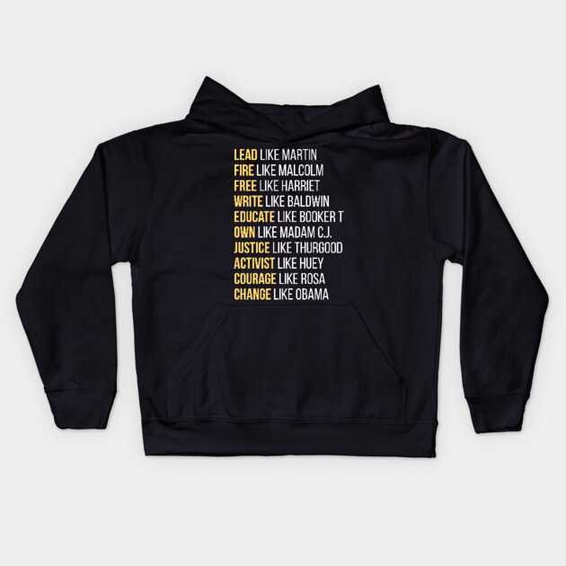 Black Ledgends, Black History, African American, Civil Rights Leaders Kids Hoodie by UrbanLifeApparel