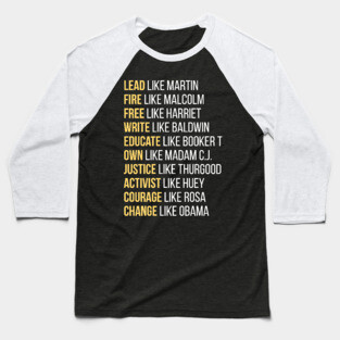 Black Ledgends, Black History, African American, Civil Rights Leaders Baseball T-Shirt
