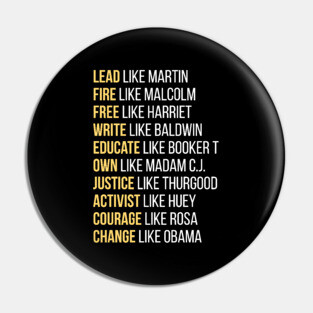 Black Ledgends, Black History, African American, Civil Rights Leaders Pin