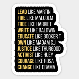 Black Ledgends, Black History, African American, Civil Rights Leaders Sticker