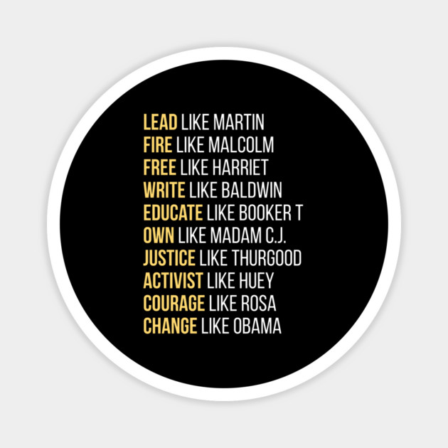 Black Ledgends, Black History, African American, Civil Rights Leaders Magnet by UrbanLifeApparel