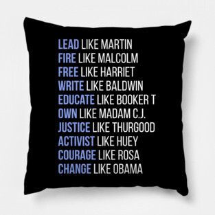 Black Ledgends, Black History, African American, Civil Rights Leaders, Dream like Martin Pillow