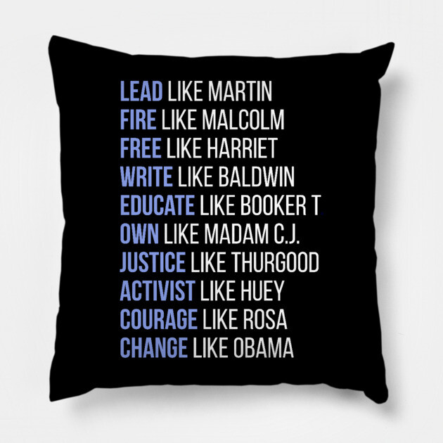Black Ledgends, Black History, African American, Civil Rights Leaders, Dream like Martin Pillow by UrbanLifeApparel