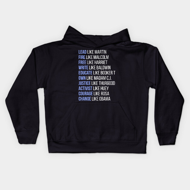 Black Ledgends, Black History, African American, Civil Rights Leaders, Dream like Martin Kids Hoodie by UrbanLifeApparel