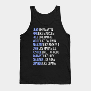 Black Ledgends, Black History, African American, Civil Rights Leaders, Dream like Martin Tank Top