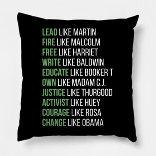 Black Ledgends, Black History, African American, Civil Rights Leaders, Dream like Martin Pillow