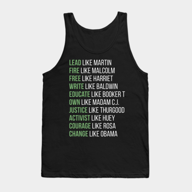 Black Ledgends, Black History, African American, Civil Rights Leaders, Dream like Martin Tank Top by UrbanLifeApparel
