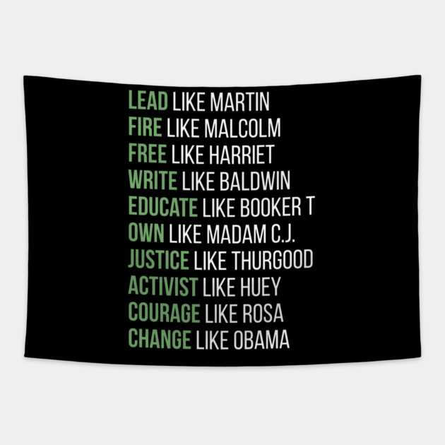Black Ledgends, Black History, African American, Civil Rights Leaders, Dream like Martin Tapestry by UrbanLifeApparel