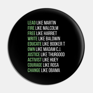 Black Ledgends, Black History, African American, Civil Rights Leaders, Dream like Martin Pin