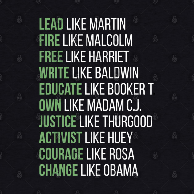 Black Ledgends, Black History, African American, Civil Rights Leaders, Dream like Martin by UrbanLifeApparel