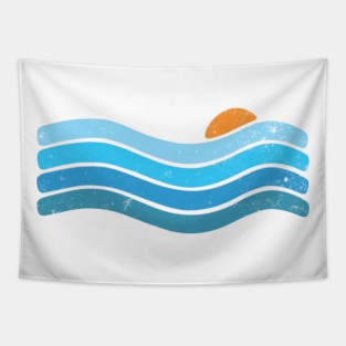 Sunset Ocean Waves Tapestry