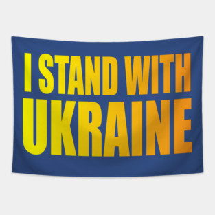 I Stand With Ukraine With Ukrainian Flag Tapestry