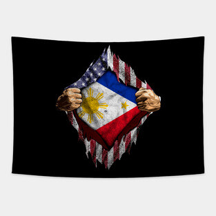 Filipino American Flag Tapestry