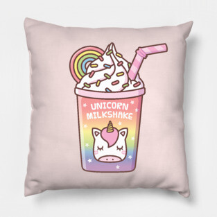 Cute Unicorn Milkshake Drink Pillow
