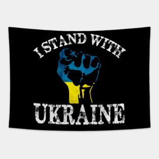 I Stand With Ukraine Vintage Flag Tapestry
