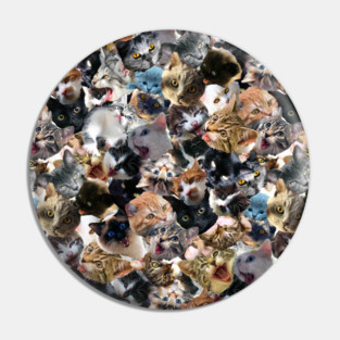 Cats Face Funny Cat Collage Pin