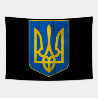 Ukraine Vintage Coat of Arms Tapestry