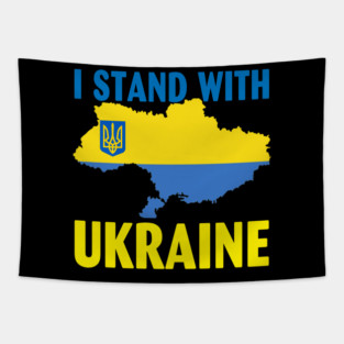 I stand With Ukraine Flag - Pray For Ukraine Map Flag Tapestry