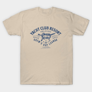 Distressed Yacht Club Resort Crew's Cup Lounge Orlando Florida T-Shirt