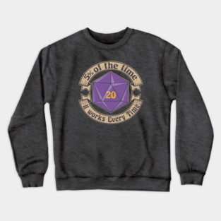 Natural 20 Critical Hit Roleplaying Dice Purple TTRPG Crewneck Sweatshirt