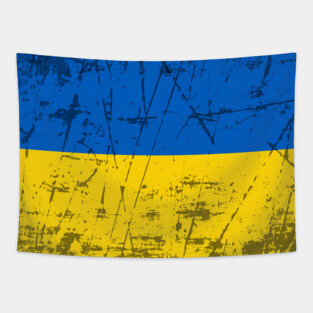 Distressed Ukrainian Flag Tapestry
