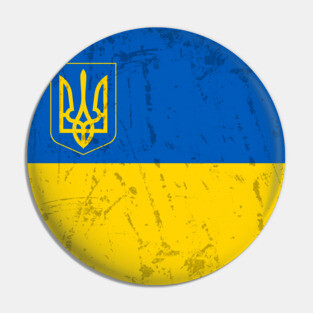 Vintage Ukrainian Flag Trident Pin