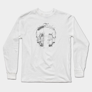 Vintage Headphones Patent Drawing Long Sleeve T-Shirt