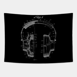 Stereo Headphones Patent Image Tapestry