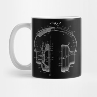 Stereo Headphones Patent Image Mug