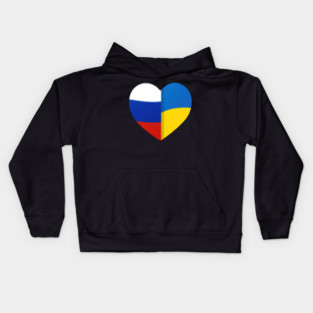 Peace heart russia urkrainia Kids Hoodie