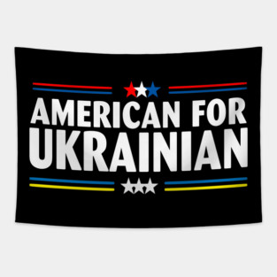 American For Ukrainian US Ukraine Flag Tapestry