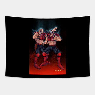Legion of Doom Road Warriors wrestling art Tapestry