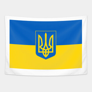 Flag of Ukraine with Coat of Arms Tapestry