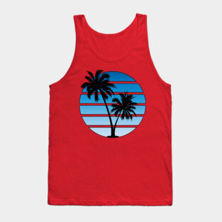 Retrowave Blue Sunset Tank Top