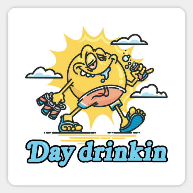 Day Drinking Sun Magnet by stayfrostybro