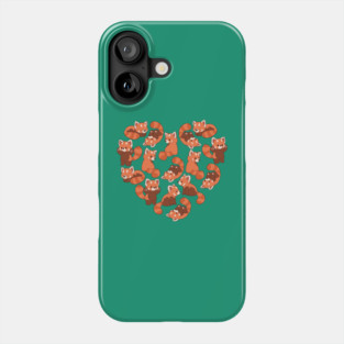 red panda heart Phone Case