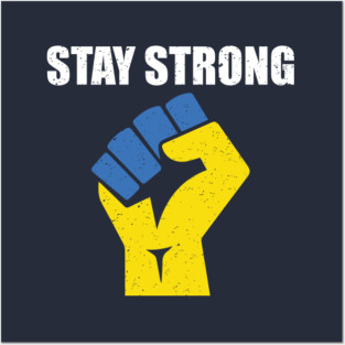 Ukraine Strong Retro Vintage Flag Posters and Art