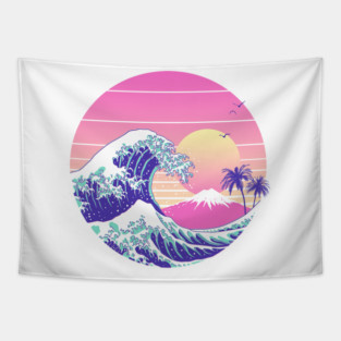 The Great Dream Wave Front and Back Print Tapestry