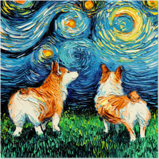 Corgi Night Posters and Art